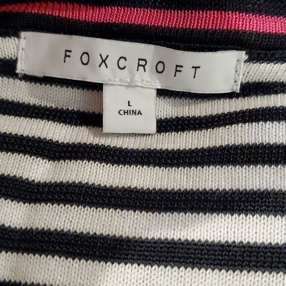 Foxcroft Pink/Blue Cardigan Size large button down lightweight - Picture 5 of 5